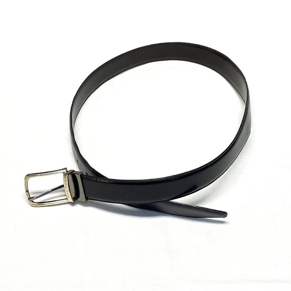 Perry Ellis Twist Buckle Reversible Dress Belt Black & Brown Classic Style - Picture 6 of 9